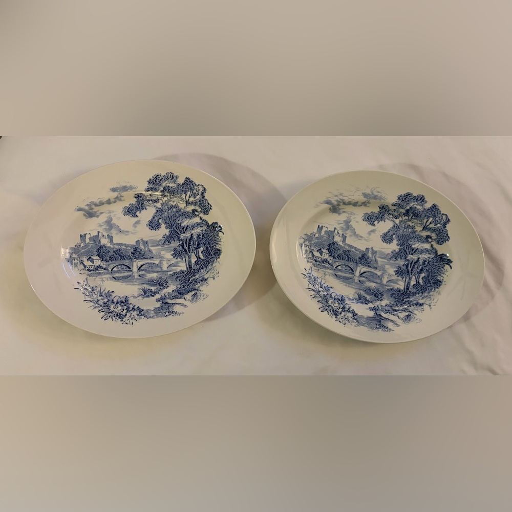 Pair Countryside Wedgwood Serving Platters 12” Made In England Vintage